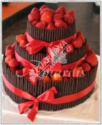 Svatební dort č.3012 višňovo-čokoládová tmavý
