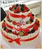 Svatební dort s ovocem č.169. čokoládová světlý