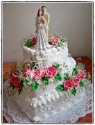 Svatební dort č.127 oříšková světlý
