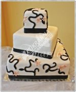 Svatební dort č.3019 pařížská šlehačka tmavý