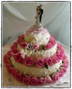 Svatební dort č.161 nugátová světlý